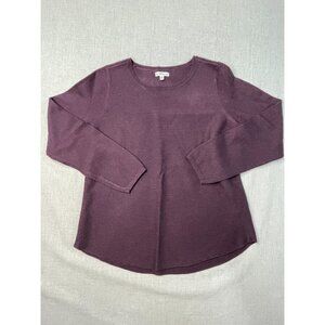 Croft & Barrow Women's Dark Purple Medium Knit Long Sleeve Round Neck USED